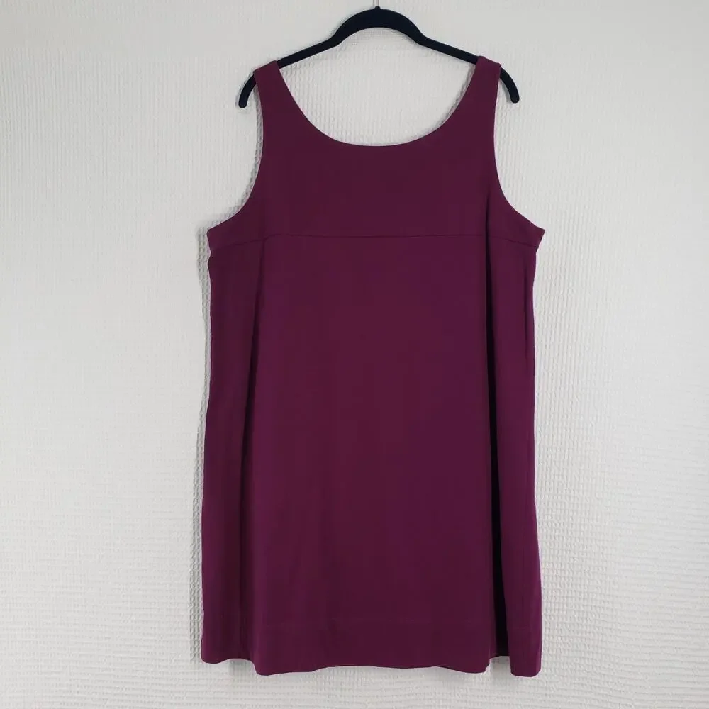 Vintage Fashion Bug Tank Dress Womens 1X Purple Sleeveless Summer Casual Cotton - Picture 2 of 16